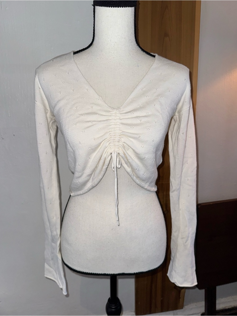 Urban Outfitters Ruched V-Neck Crop Top